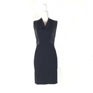 Kenneth Cole New York Cowl/ Leather Trim  Dress